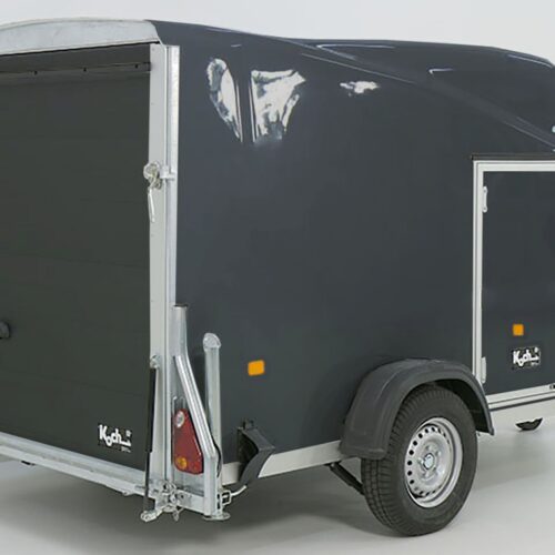 Debon Kofferanhänger Cargo 1300 Vollpoly 150x290cm H:160cm, Tür, grau-Neu
