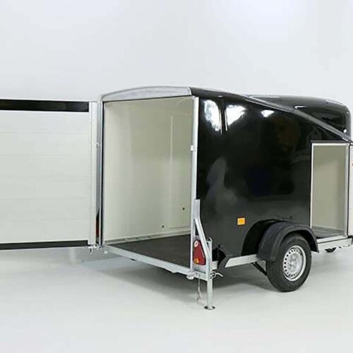 Debon Kofferanhänger Cargo 1300 Vollpoly 150x290cm H:160cm, Tür, schwarz-Neu