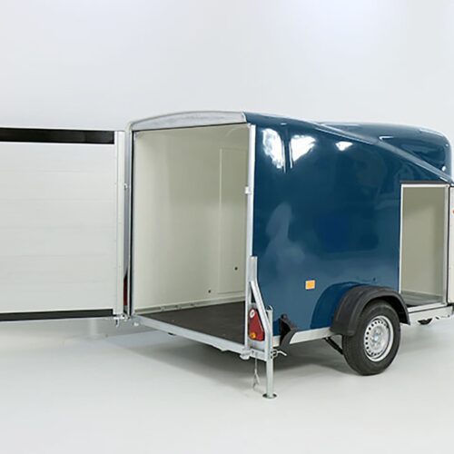 Debon Kofferanhänger Cargo 1300 Vollpoly 150x290cm H:160cm, Tür, blau-Neu
