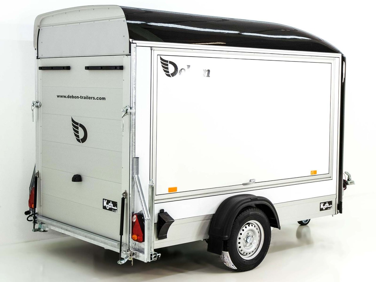 Debon Kofferanhänger C300 Sandwich 148x295cm H:190cm 1,3t, Alu, Polybug, Tür, Klappe, schwarz-Neu – Bild 5