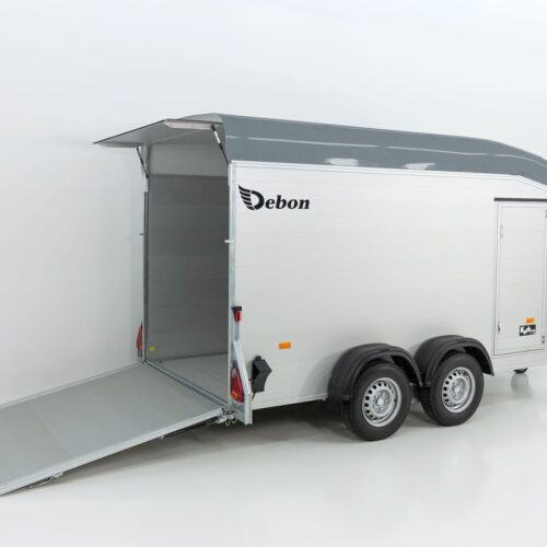 Debon Kofferanhänger Cargo C800 206x441cm H206 3,5 t, Alu, Polybug, Tür, grau-Neu