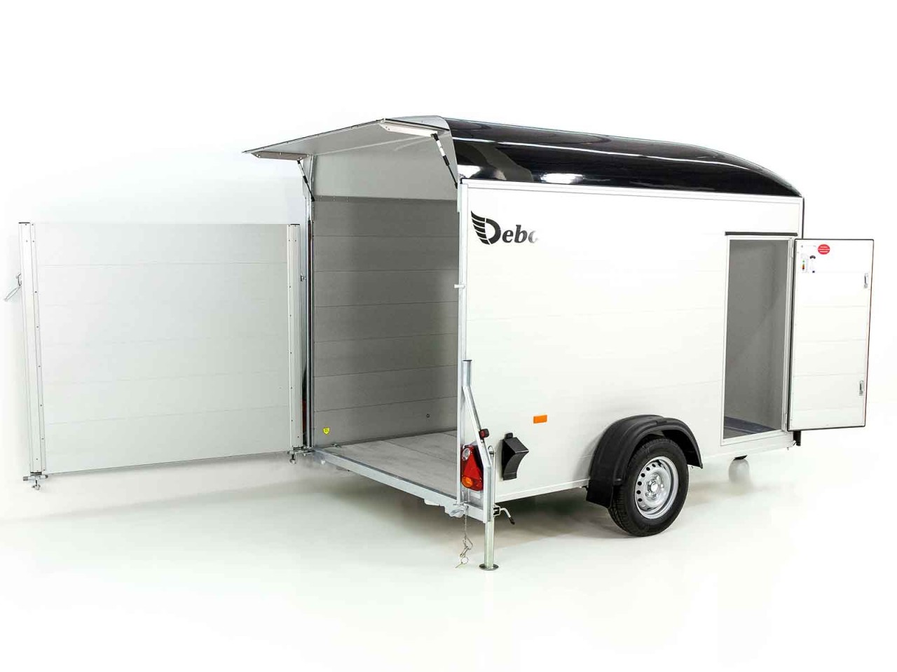 Debon Kofferanhänger C400 164x315cm H:200cm 1,3t, Alu, Polybug, Tür, schwarz-Neu – Bild 2