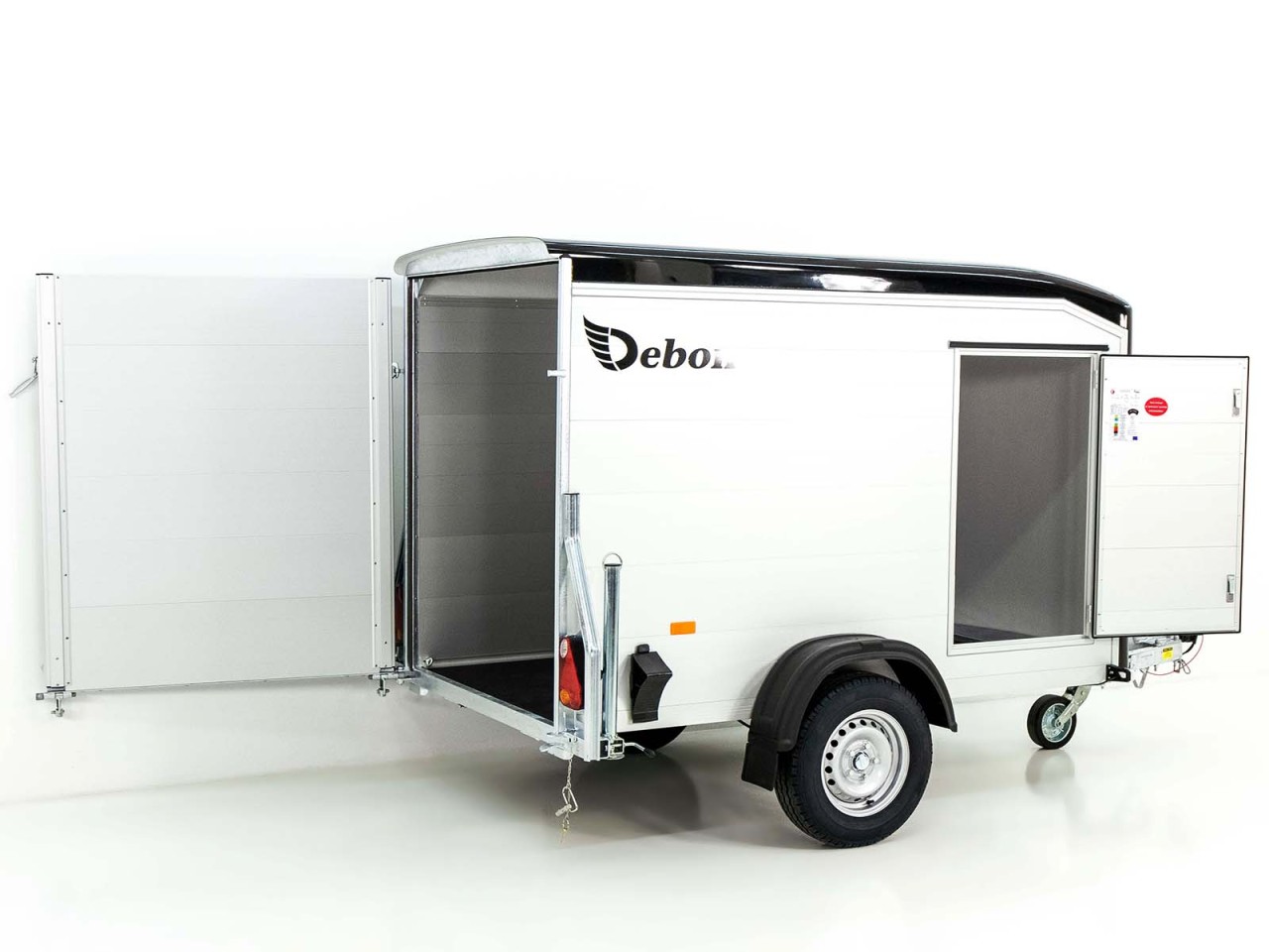 Debon Kofferanhänger Roadster Alu 255 125x255cm H:156cm, schwarz-Neu