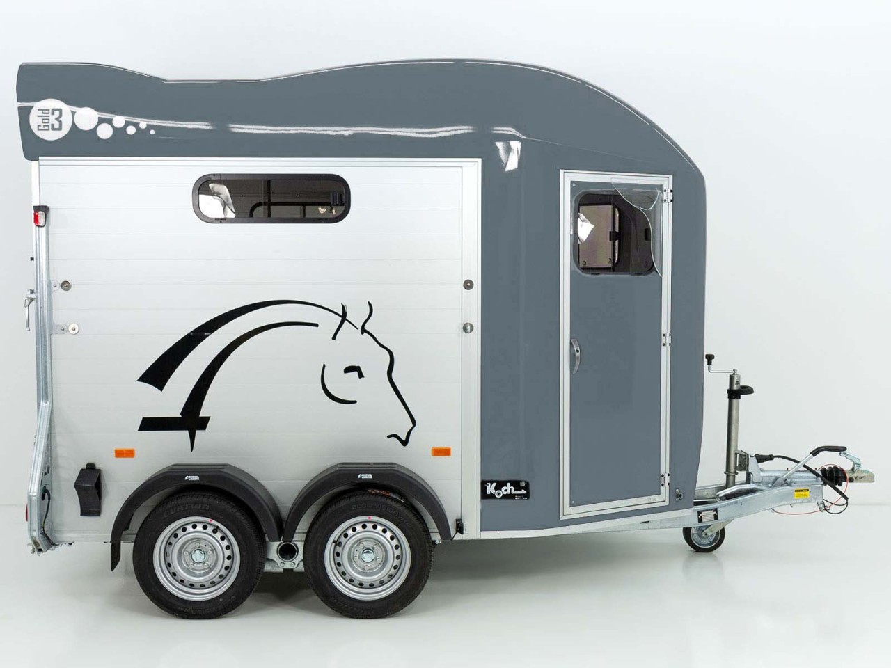 Cheval Liberte Pferdeanhänger GOLD 3, Premium, Pullman 2, Sattelkammer, grau-Neu – Bild 2