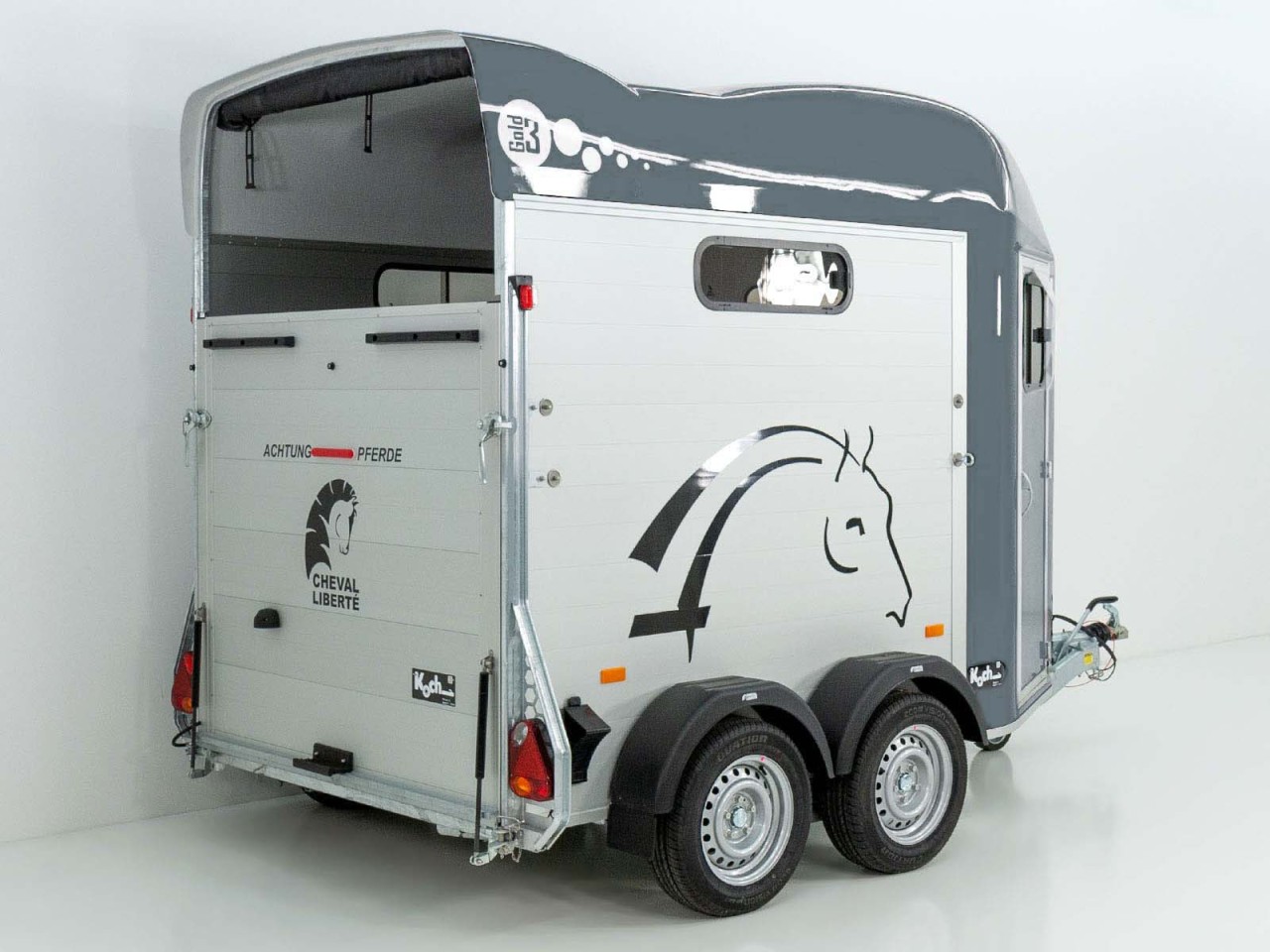 Cheval Liberte Pferdeanhänger GOLD 3, Premium, Pullman 2, Sattelkammer, grau-Neu – Bild 3