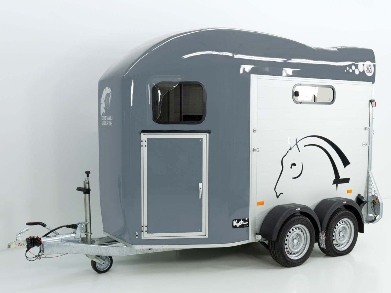 Cheval Liberte Pferdeanhänger GOLD 3, Premium, Pullman 2, Sattelkammer, grau-Neu – Bild 4