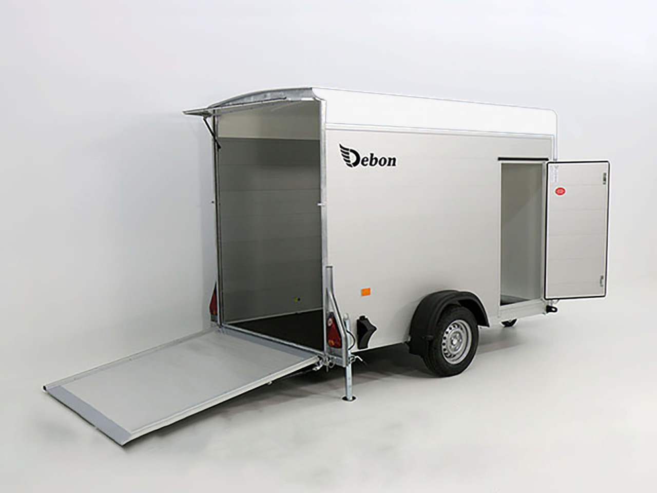 Debon Kofferanhänger C300 148x295cm H:190cm 1,3t, Alu, Polybug, Tür, weiß-Neu – Bild 4
