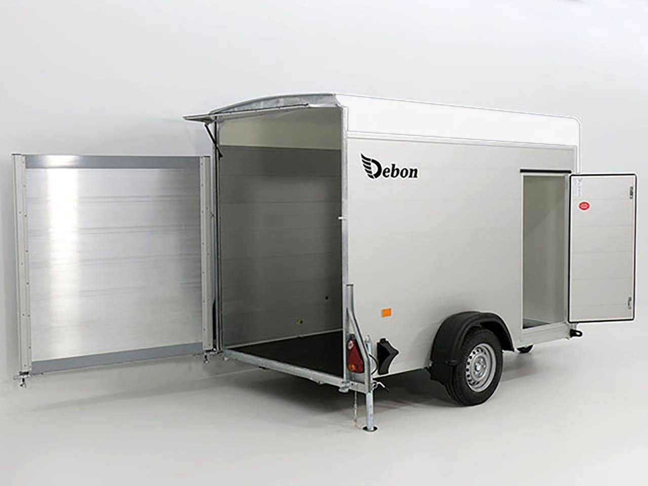 Debon Kofferanhänger C300 148x295cm H:190cm 1,3t, Alu, Polybug, Tür, weiß-Neu – Bild 5