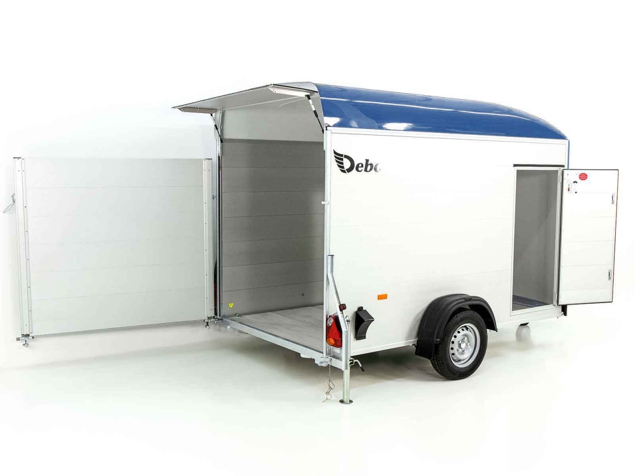 Debon Kofferanhänger C400 164x315cm H:200cm 1,3t, Alu, Polybug, Tür, blau-Neu – Bild 2