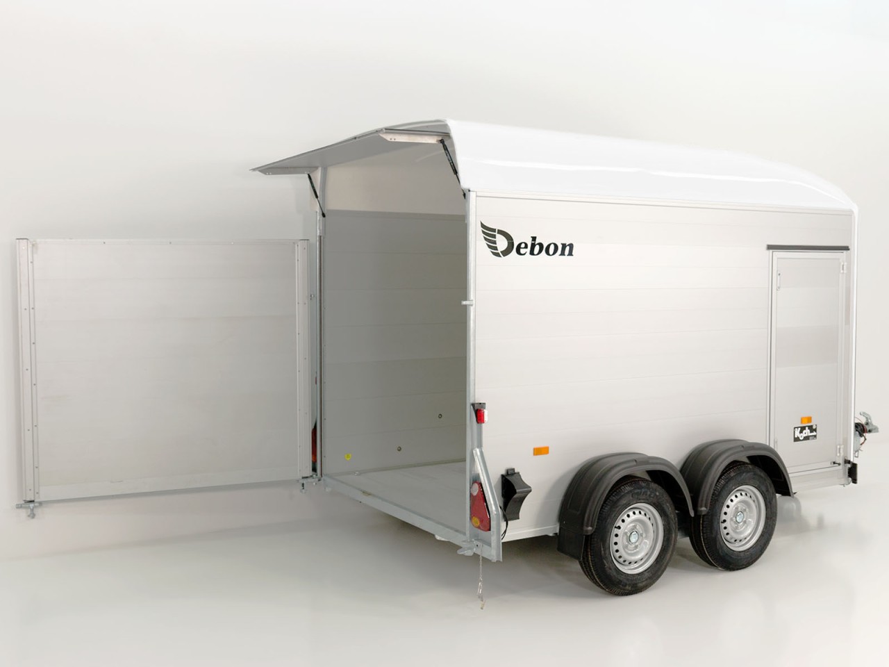 Debon Kofferanhänger C500 164x300cm H:200cm 2,0t, Alu, Polybug, Tür, weiß-Neu – Bild 2
