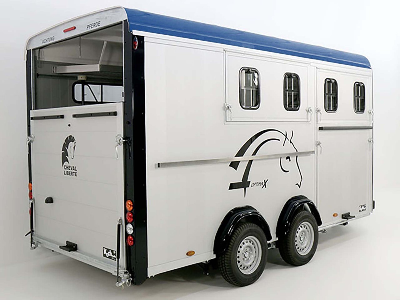 Cheval Liberte Pferdeanhänger Maxi 4, 4 Pferde, Pullman-Fahrwerk, 100km/h, blau-Neu