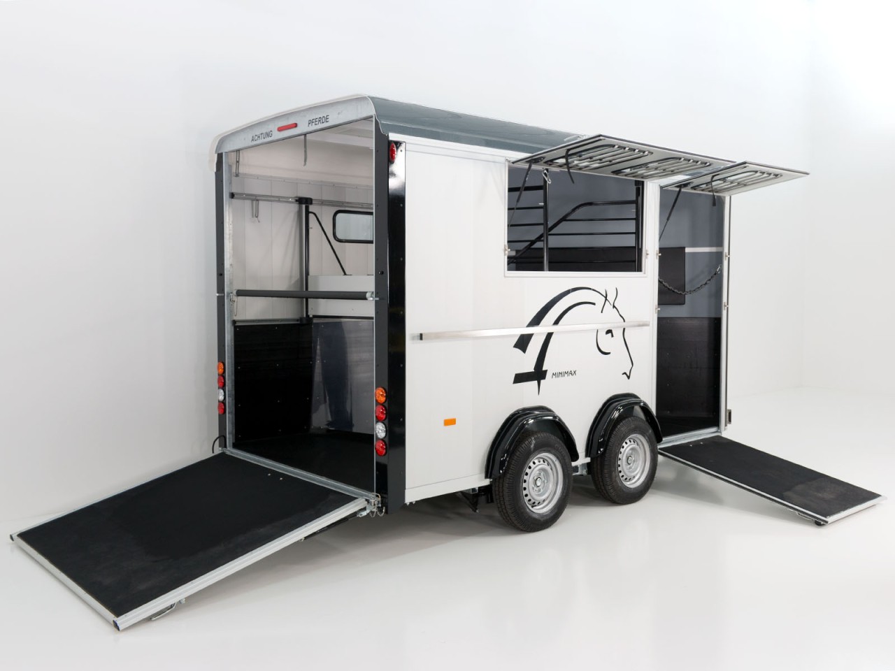 Cheval Liberte Pferdeanhänger Maxi 3, 3Pferde, Pullmann 2 Fahrwerk, grau-Neu