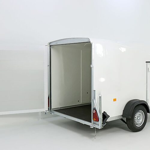Debon Kofferanhänger Cargo 1300 Vollpoly 150x290cm H:160cm, Tür, weiß-Neu