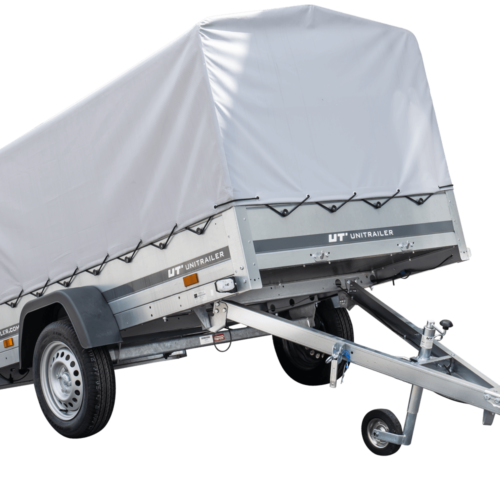 Anhänger Pkw 230×125 Garden Trailer 230 KIPP Unitrailer 750 kg mit Stützrad, Hochplane und Hochspriegel-Neu