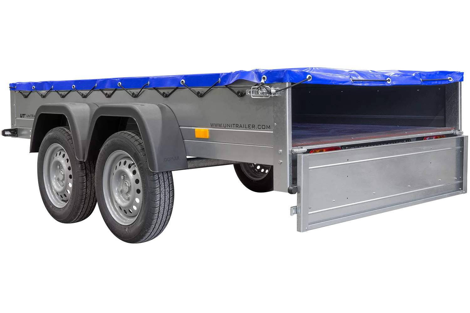 Garden Trailer 264/2 Kipp Mit Stützrad, Planenträger Und Blauer Flachplane-Neu – Bild 6