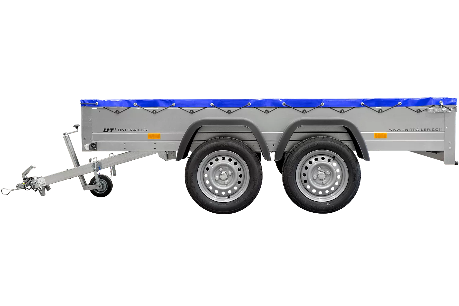 Garden Trailer 264/2 Kipp Mit Stützrad, Planenträger Und Blauer Flachplane-Neu – Bild 5